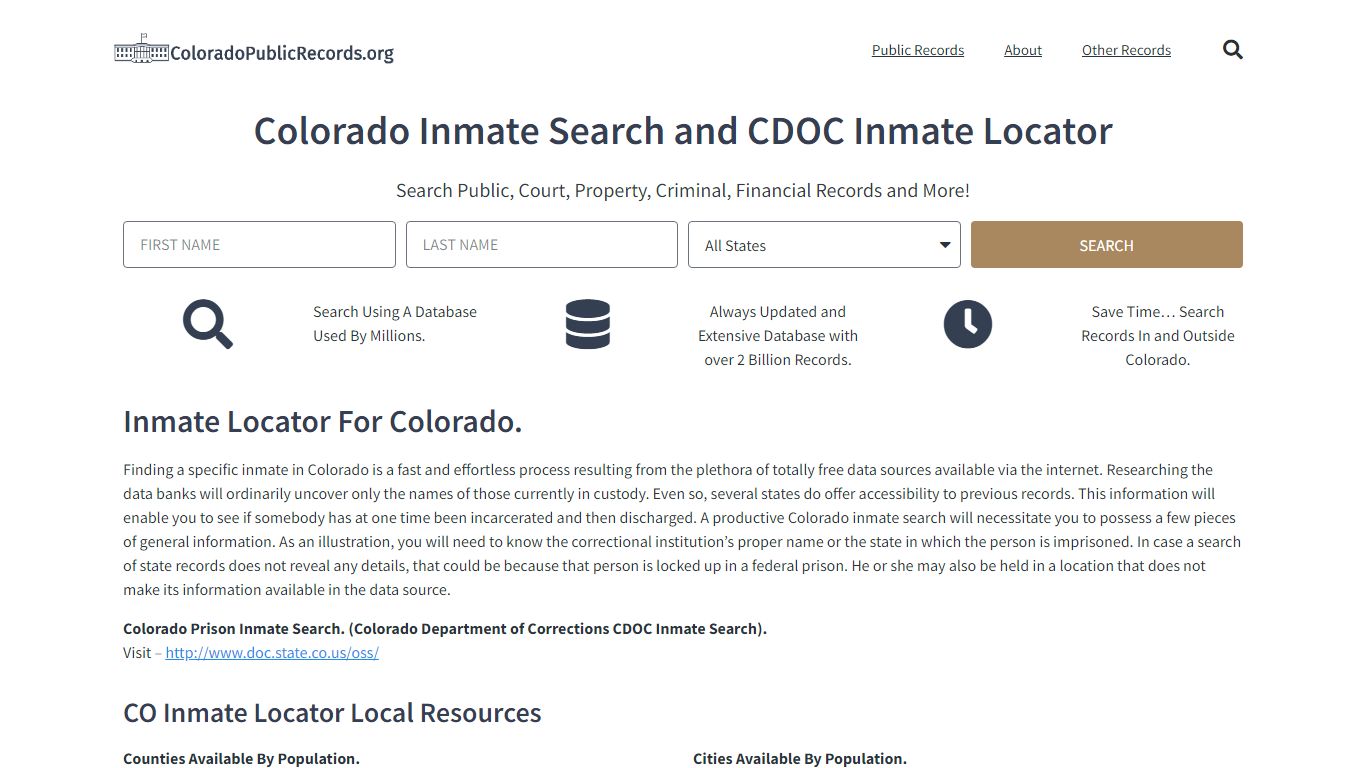 Colorado Inmate Search and Prison CDOC & Jail Inmate Locator